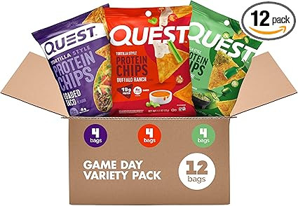 Quest Nutrition Game Day Tortilla Style Protein Chips Variety Pack, Buffalo Ranch x4, Salsa Verde... | Amazon (US)