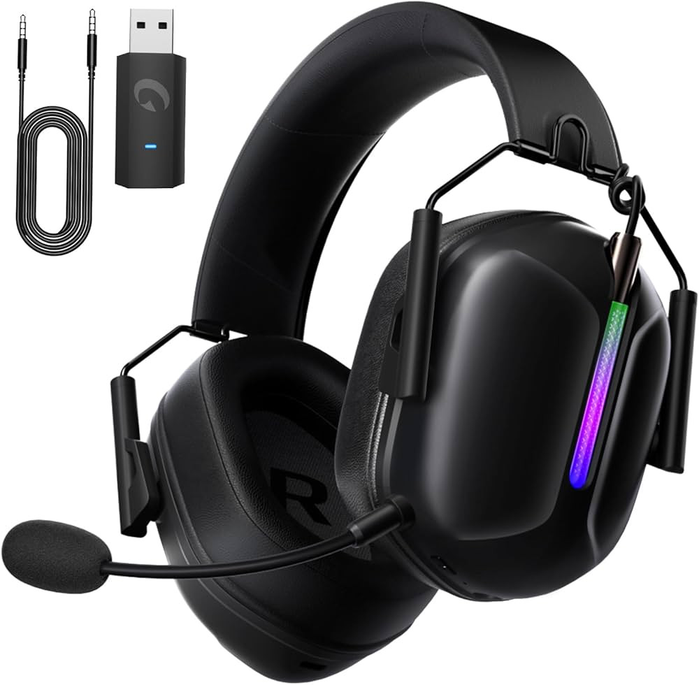 2.4GHz Wireless Gaming Headset for PS5/4, PC, Switch, Mac, Fortnite, Bluetooth 5.3 Gaming Headpho... | Amazon (US)