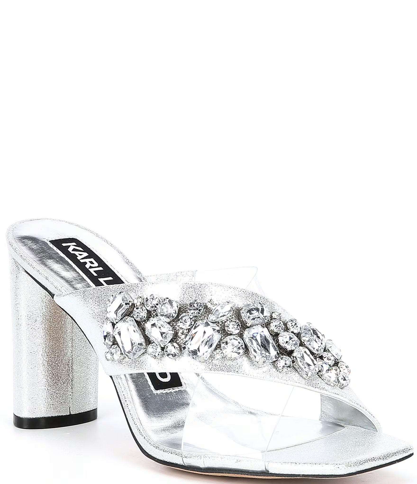 KARL LAGERFELD PARIS Rosina Embellished Slip-On Dress Sandals | Dillard's | Dillard's