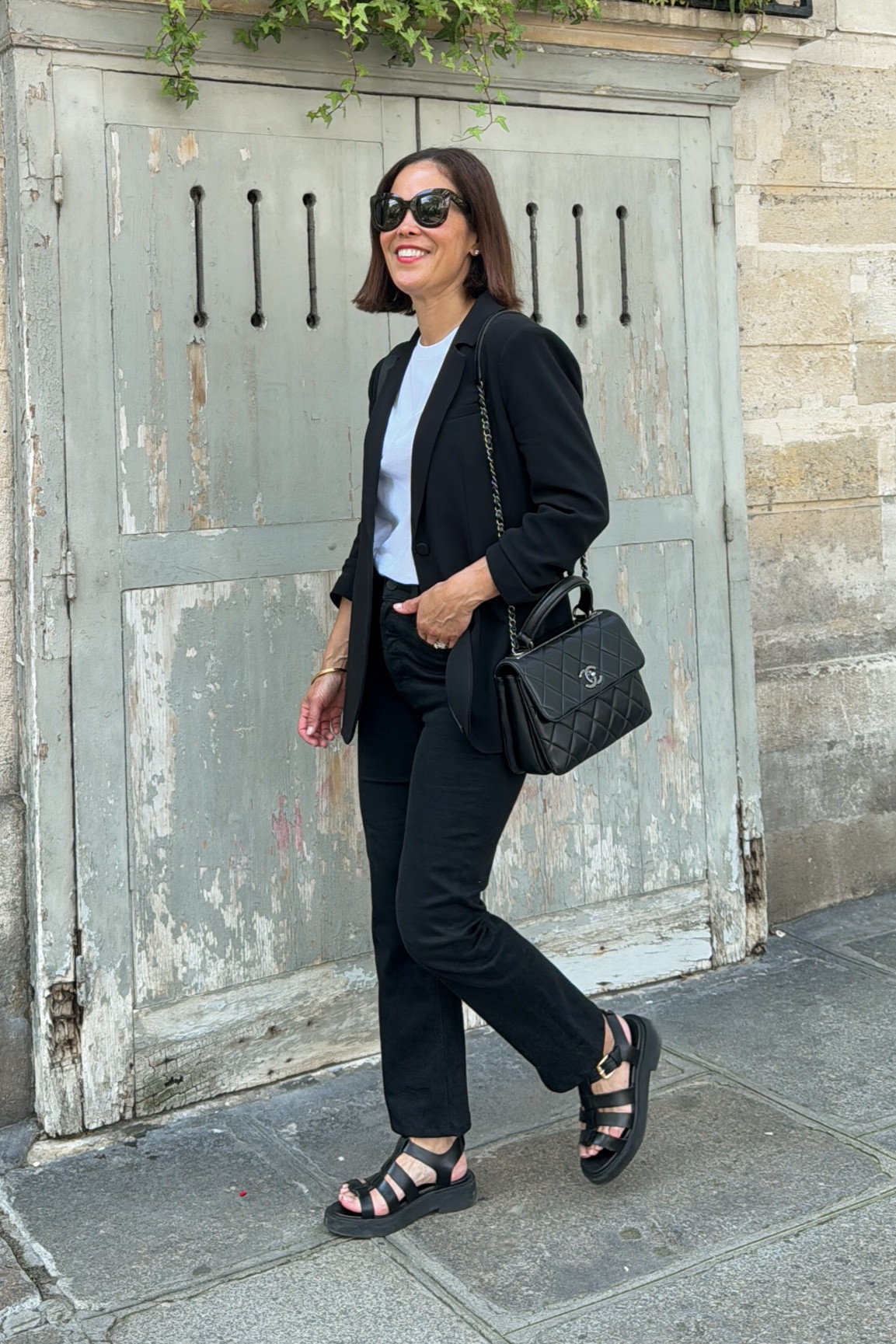Paris Outfit 
Capsule Wardrobe 
Cinq a Sept Blazer/wearing size 6
J. Crew Vintage Tee/wearing medium 
Mother Denim/TTS
Sèzane Sandals/TTS
Celine Sunglasses
Linking similar bag 

#LTKStyleTip #LTKOver40 #LTKTravel