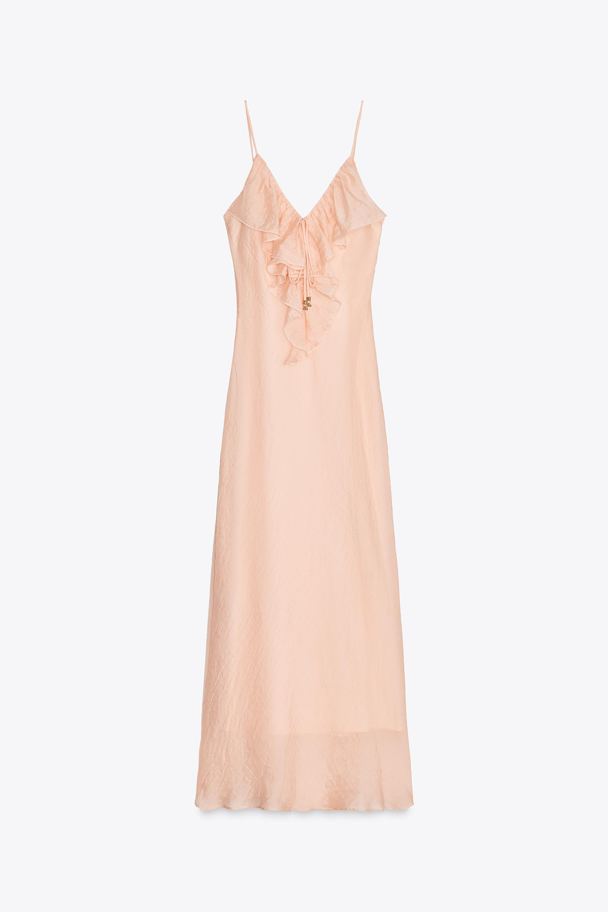 RUFFLED MIDI CAMISOLE DRESS | Zara UK