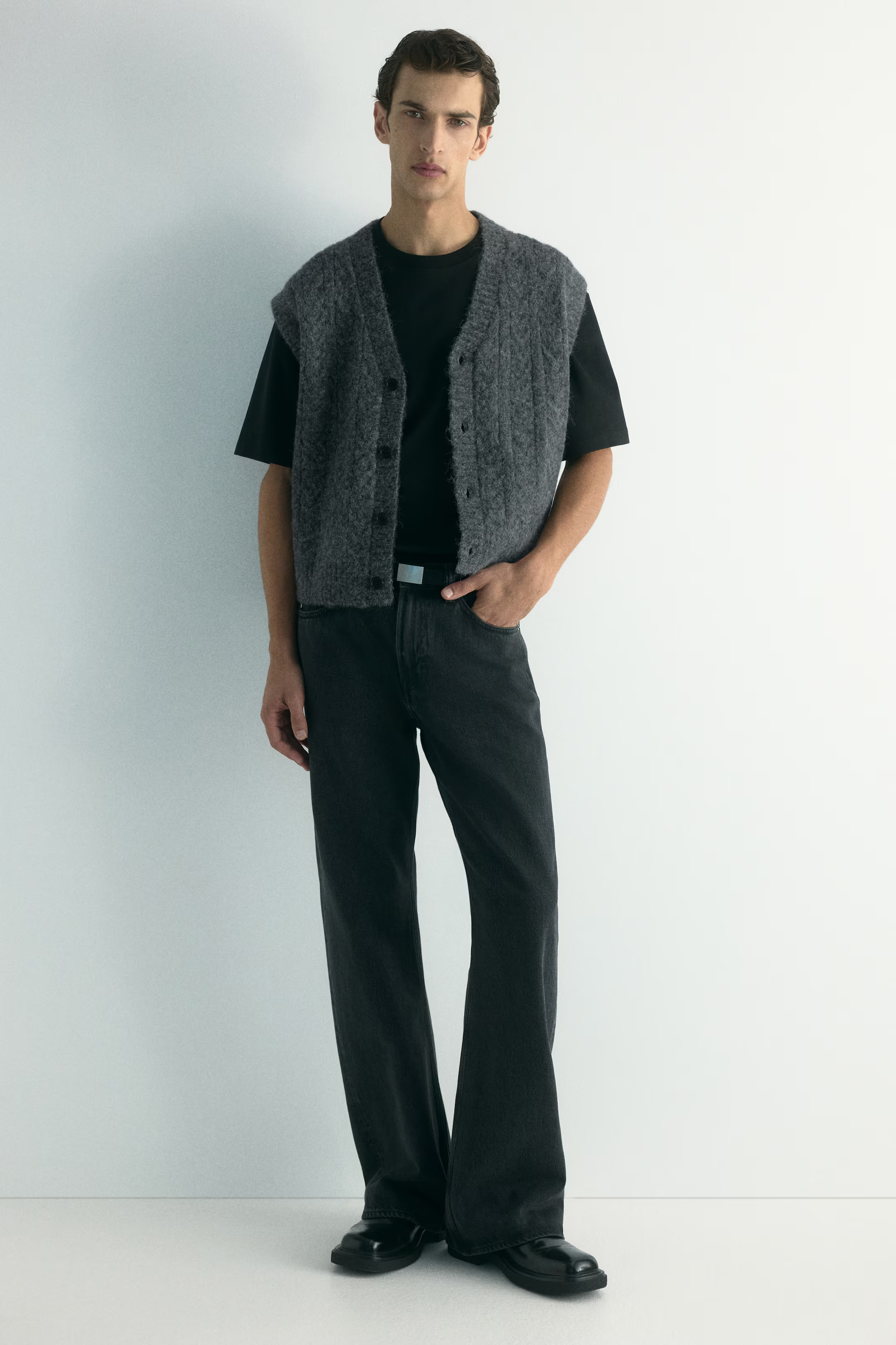 Loose-Fit Cable-Knit Sweater Vest | H&M (US + CA)