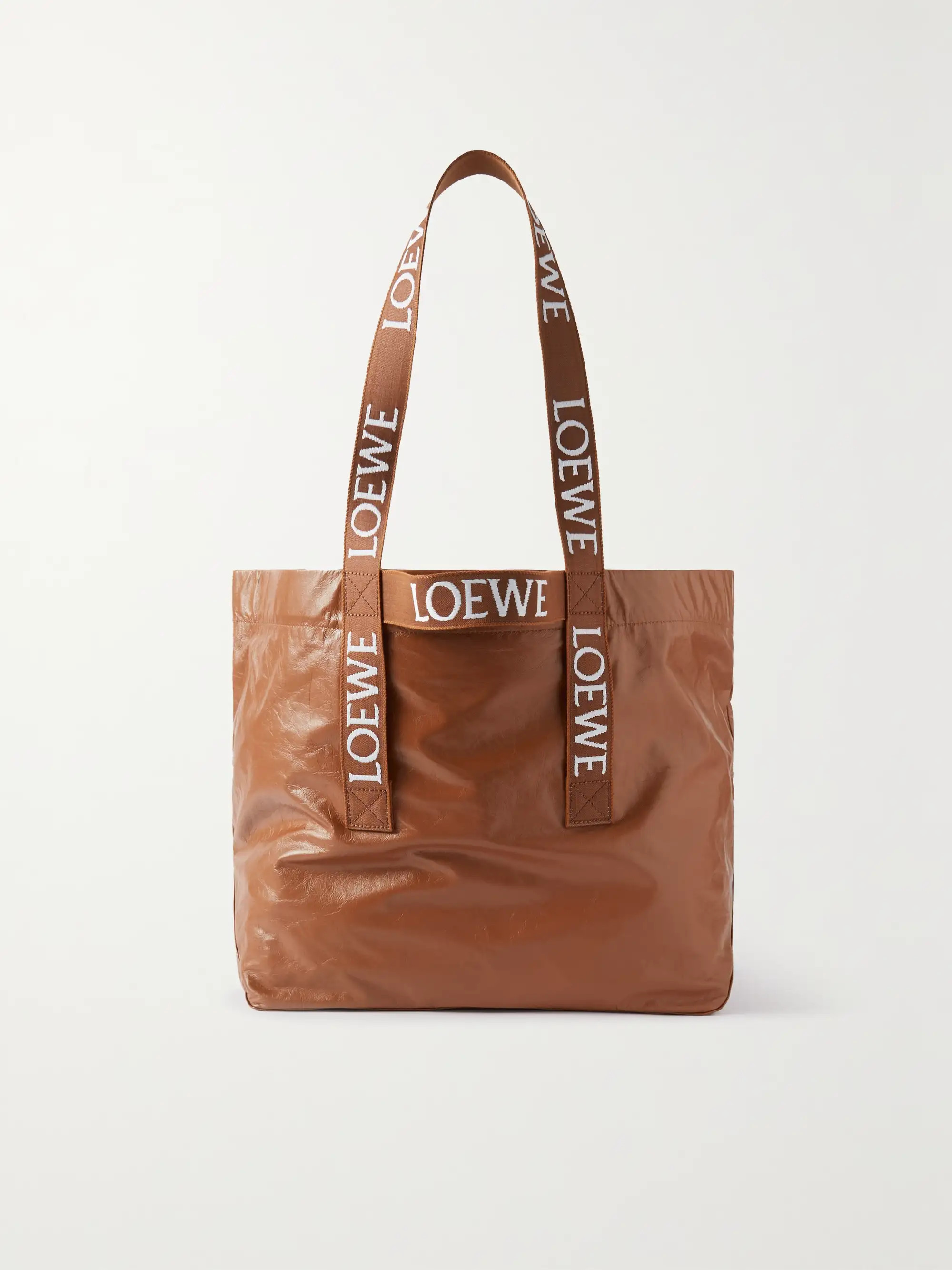 Fold large webbing-trimmed leather tote | NET-A-PORTER APAC