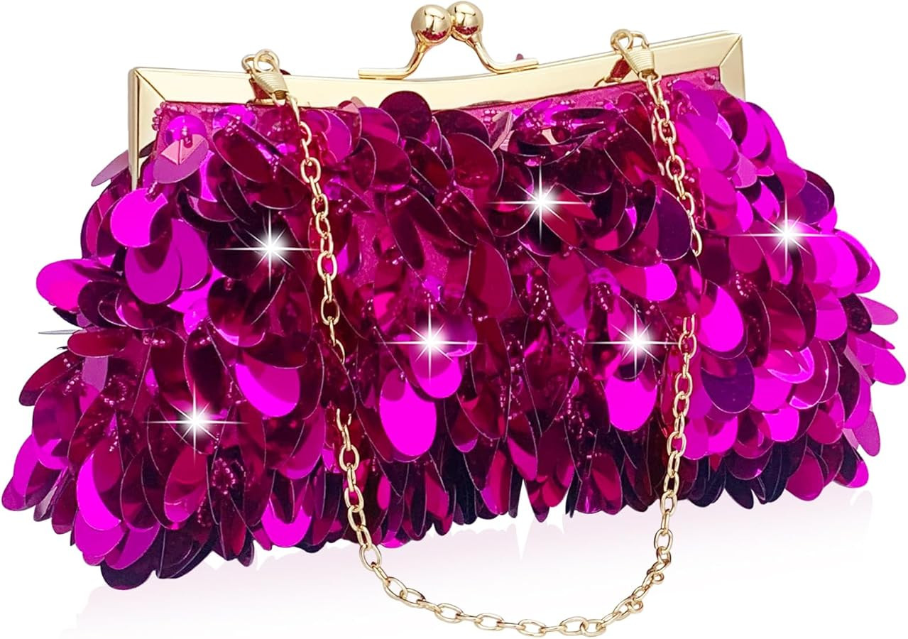 KOLODOGO Sparkly Evening Clutch Purse for Women Elegant Sequined Party Bag, Glam Wedding, Prom, C... | Amazon (US)