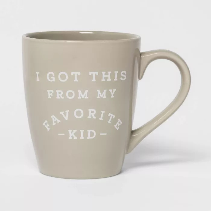 50oz Stoneware I Got This From My Favorite Kid Giant Mug Gray - Threshold™ | Target