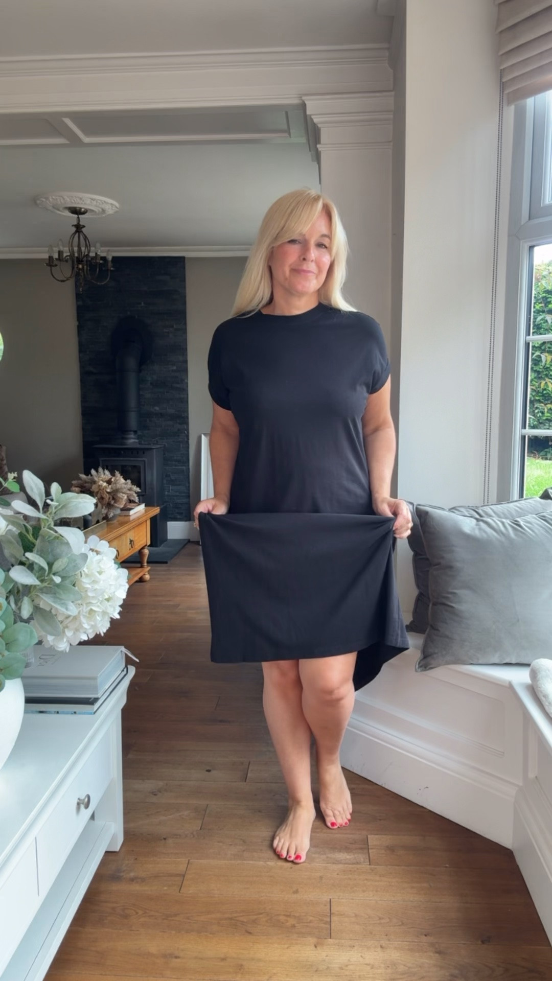 Black T Shirt dress outfit idea 🖤
Spring summer look t-shirt dress casual
Everyday style beige blazer raffia bag neck scarf

#LTKuk #LTKsummer #LTKdresses