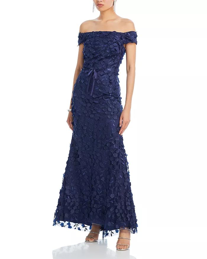 Off The Shoulder 3D Floral Gown | Bloomingdale's (US)