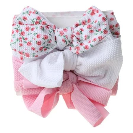 VIEGINE 3 Pcs Baby Girls Headbands Set Elastic Bows Headband Bowknot Hair Band Stretch Knot Headwrap | Walmart (US)