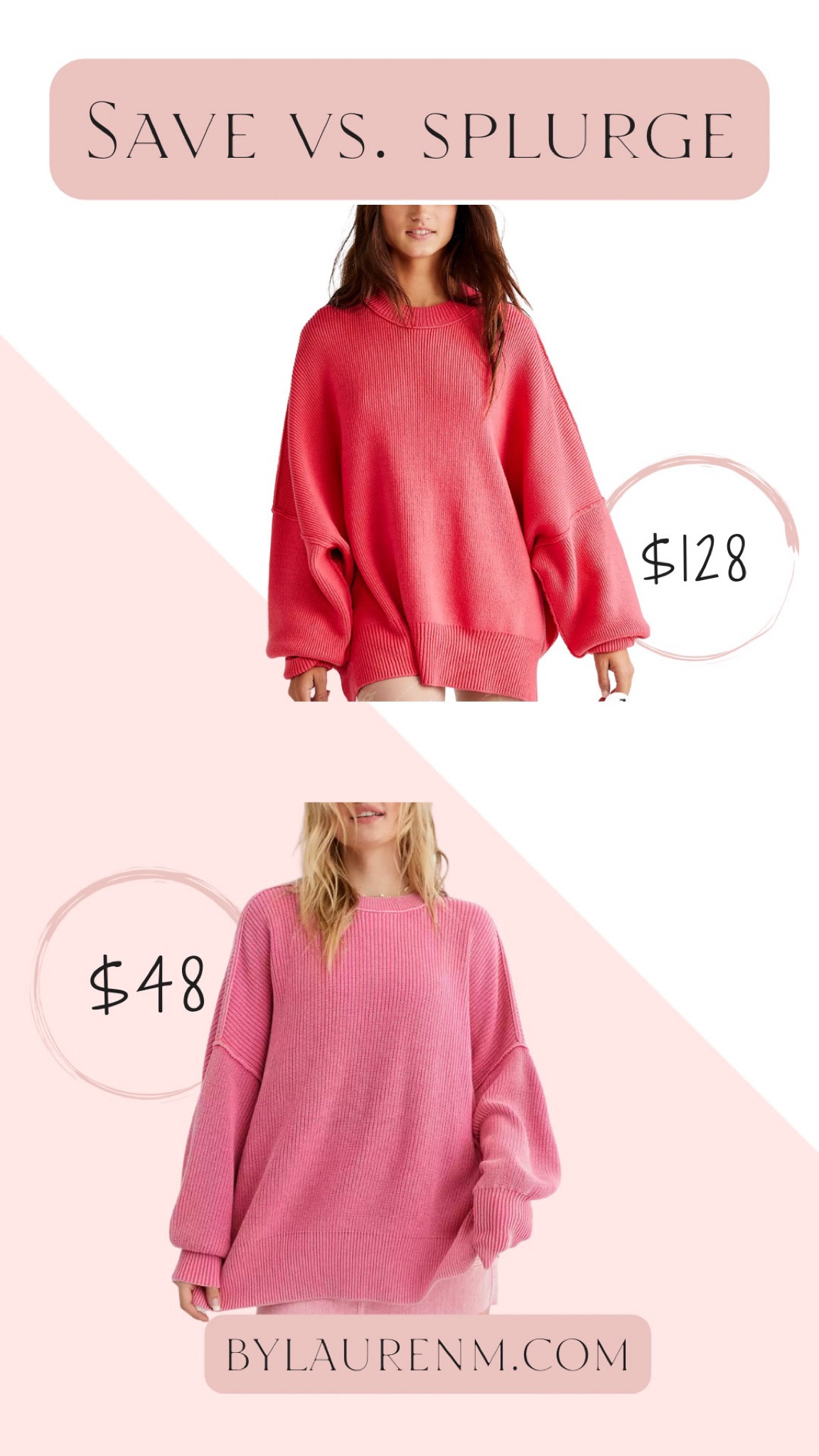 Free people look for less! Aerie pink sweater looks just like the free people easy street tunic! Free people dupe. @aerie 

#LTKsalealert #LTKunder50 #LTKunder100