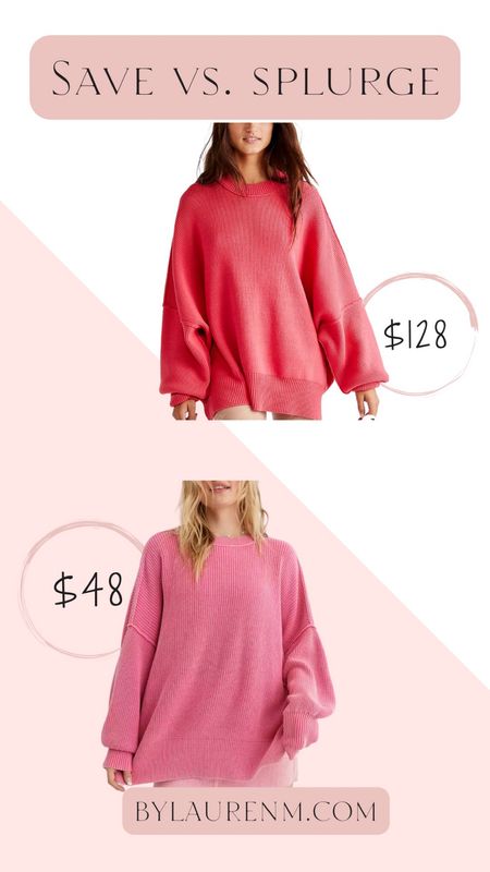 Free people look for less! Aerie pink sweater looks just like the free people easy street tunic! Free people dupe. @aerie 

#LTKsalealert #LTKunder50 #LTKunder100