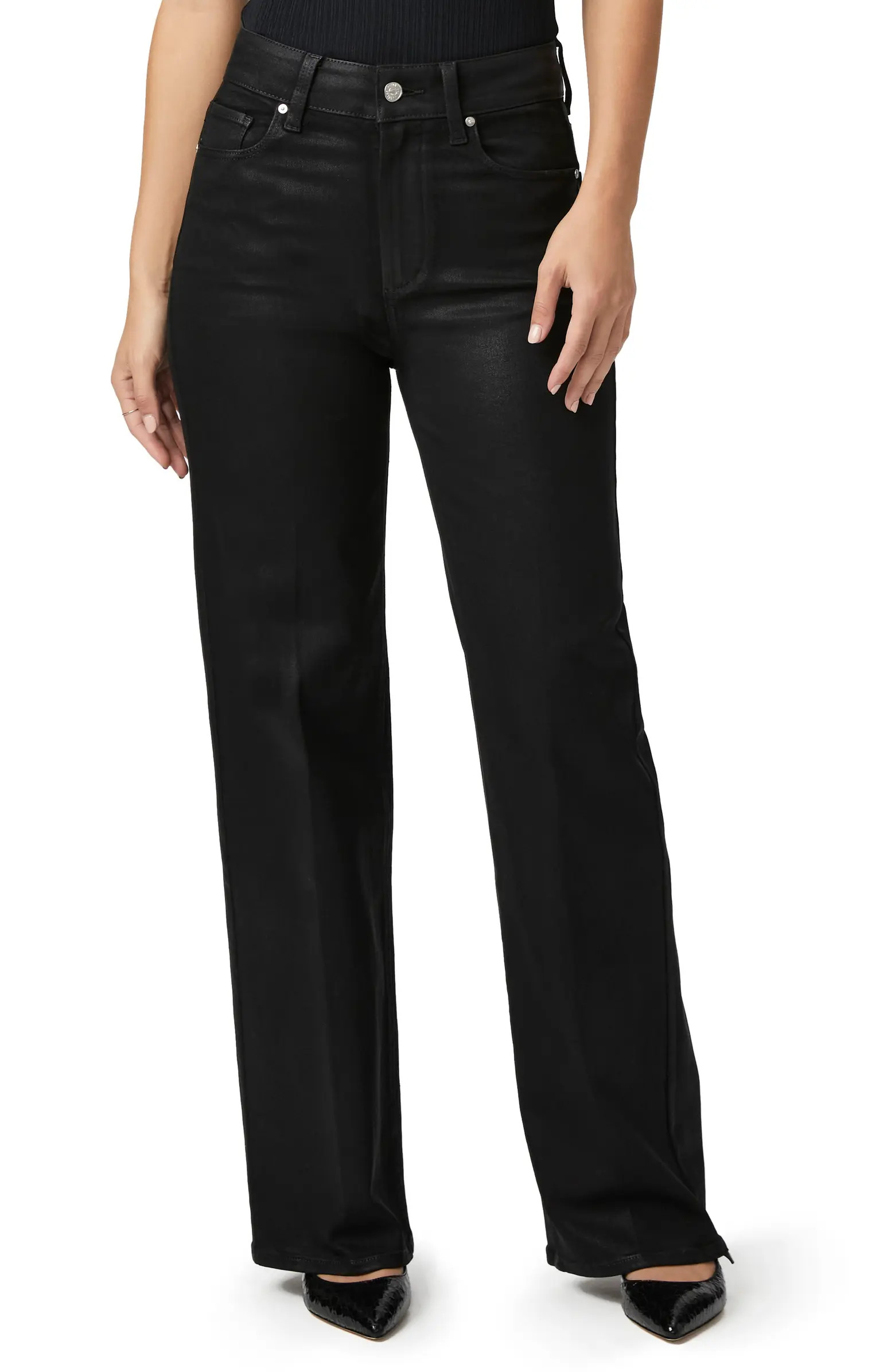 PAIGE Sasha Coated High Waist Wide Leg Jeans | Nordstrom | Nordstrom