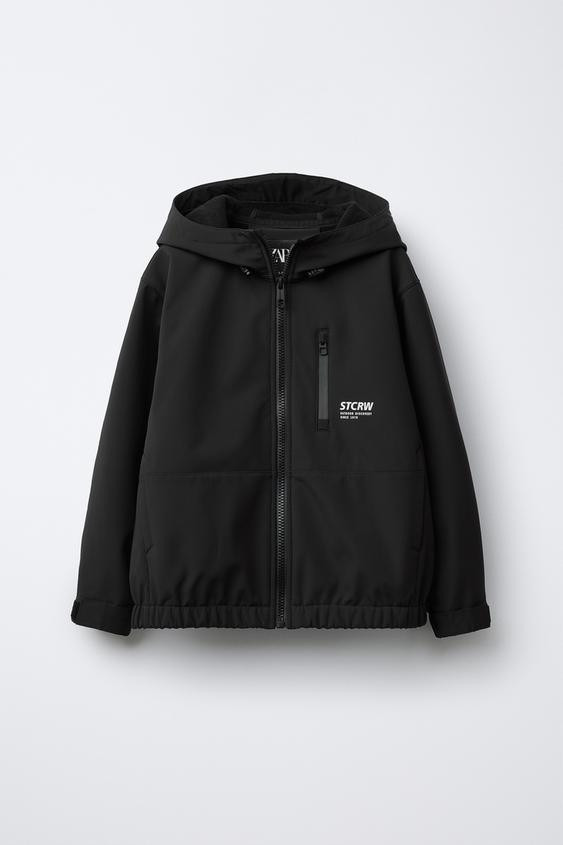WATER REPELLENT TECHNICAL JACKET WITH HOOD | Zara US