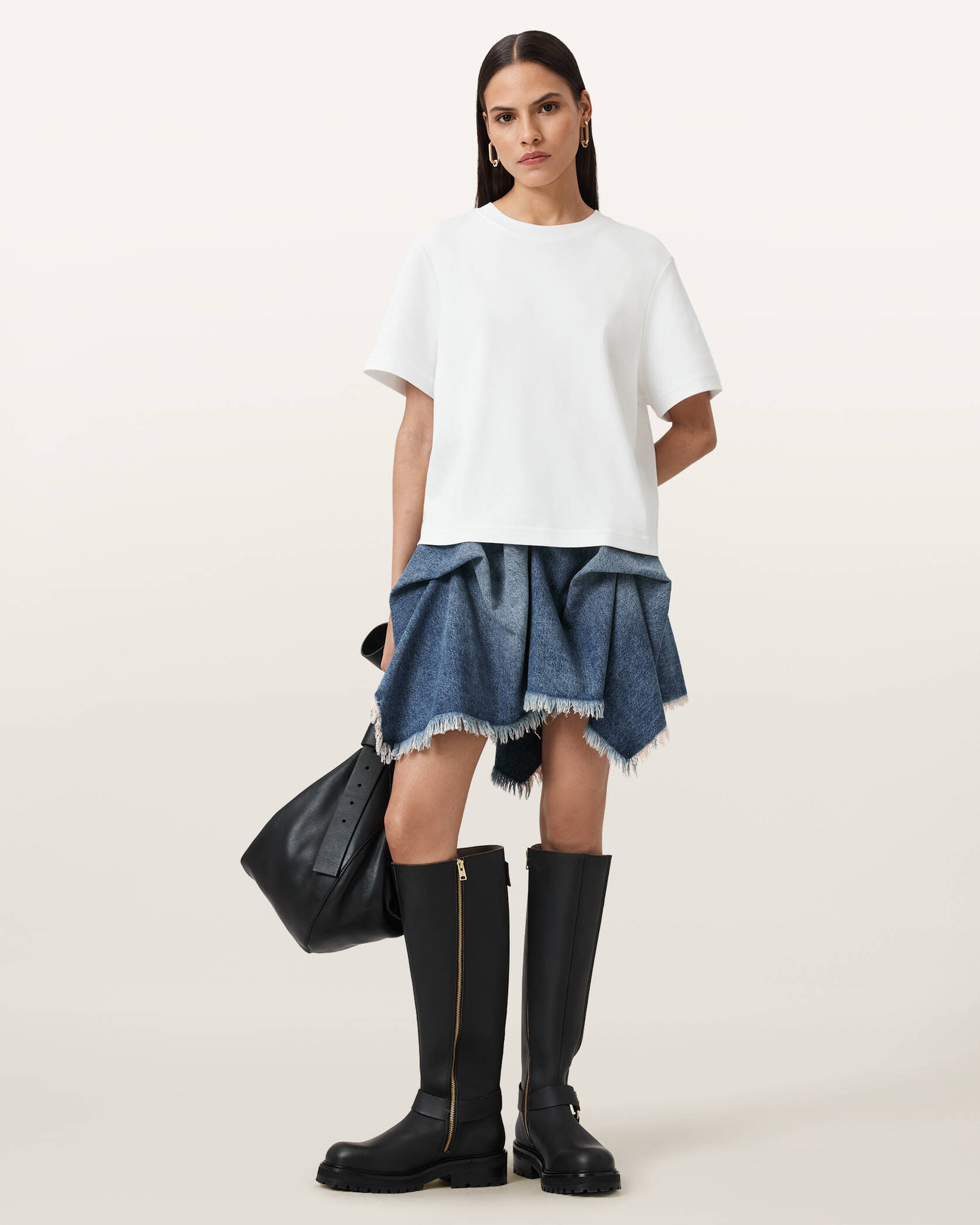 Lisa Boxy Crew Neck T-Shirt White | ALLSAINTS | AllSaints UK