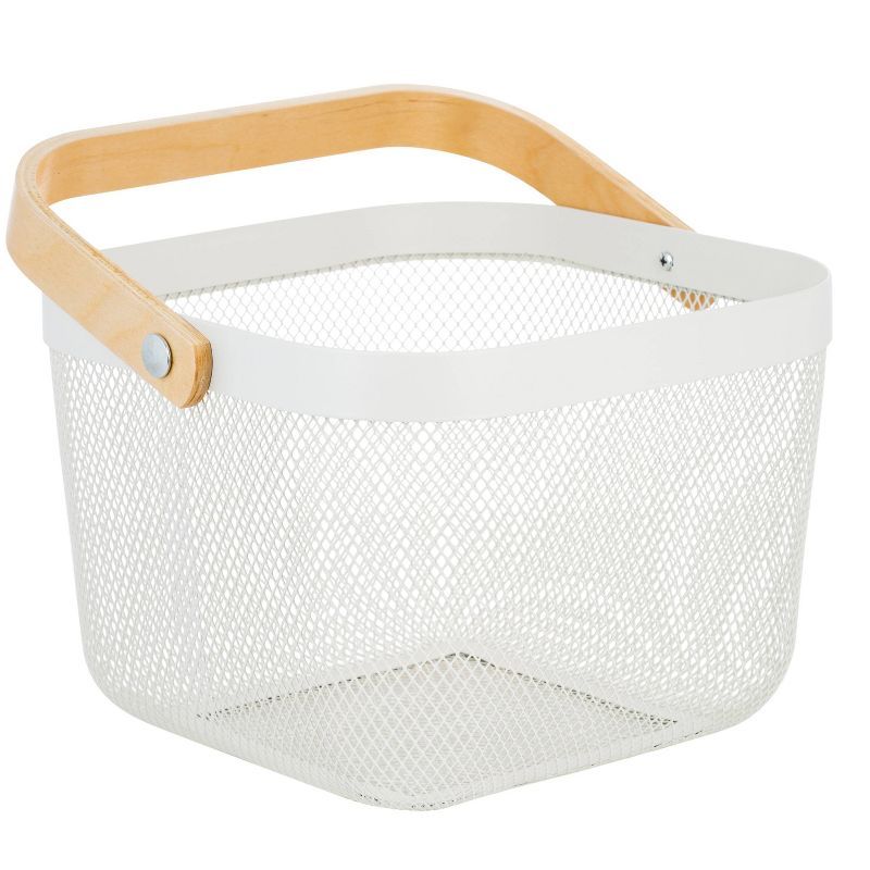 Simplify Mesh Tote with Bamboo Handle White | Target