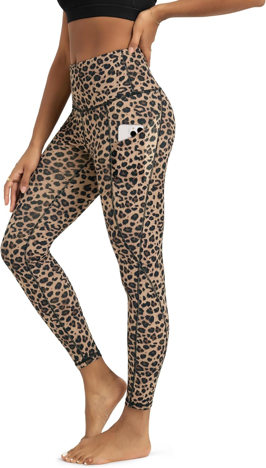 ODODOS Women's High Waisted Yoga Leggings with Pockets, Tummy Control Non See Through Workout Athletic Running Yoga Pants | Amazon (US)