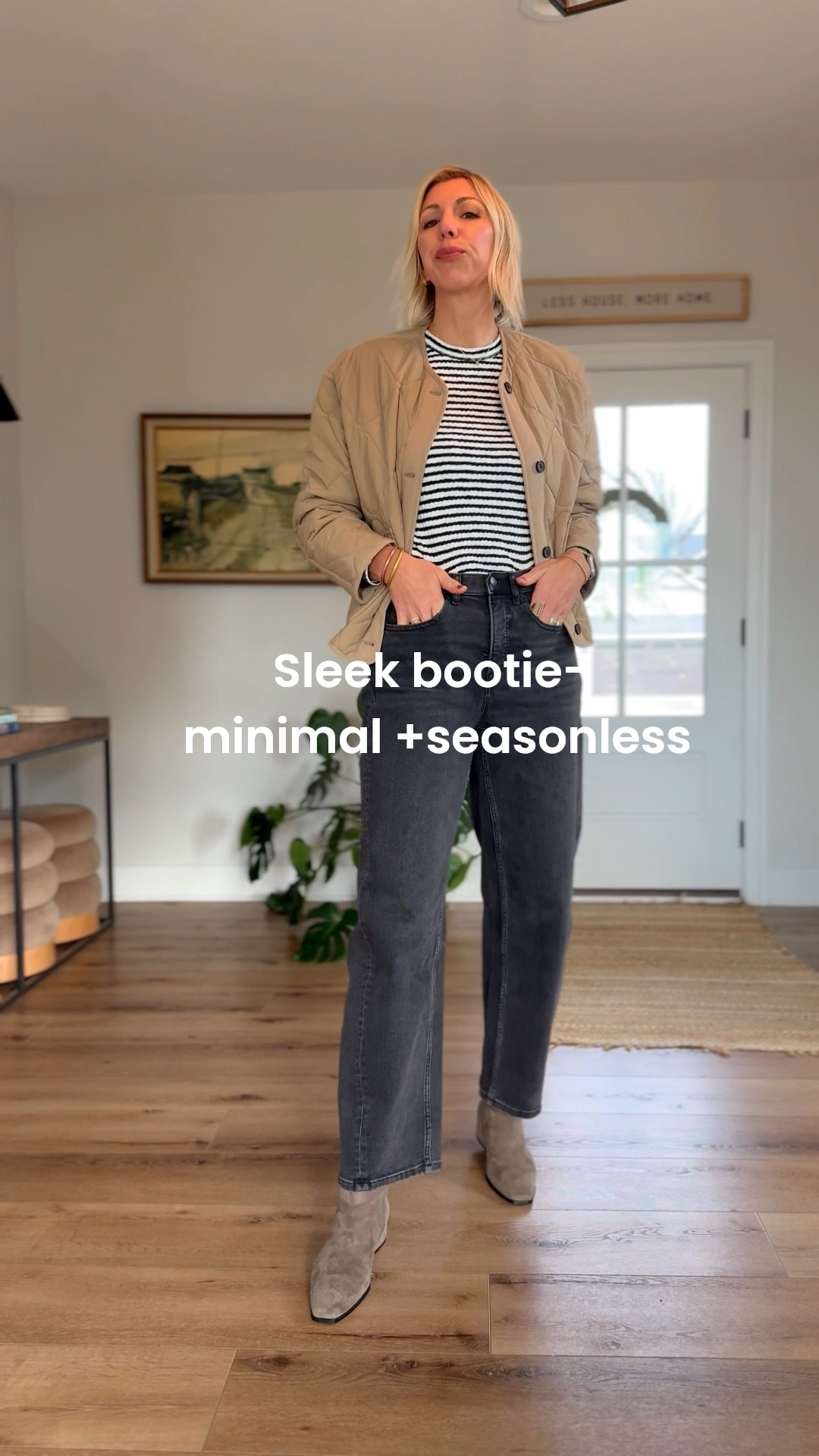 A SLEEK BOOTIE – minimal, modern, and season-spanning. 

Style tip: Match bootie to pant color for an elongated silhouette

The elongated toe of these boots is so sophisticated and figure flattering. These fit true to size and the low heel makes them really comfortable and practical for being on your feet all day.

#LTKShoeCrush #LTKStyleTip