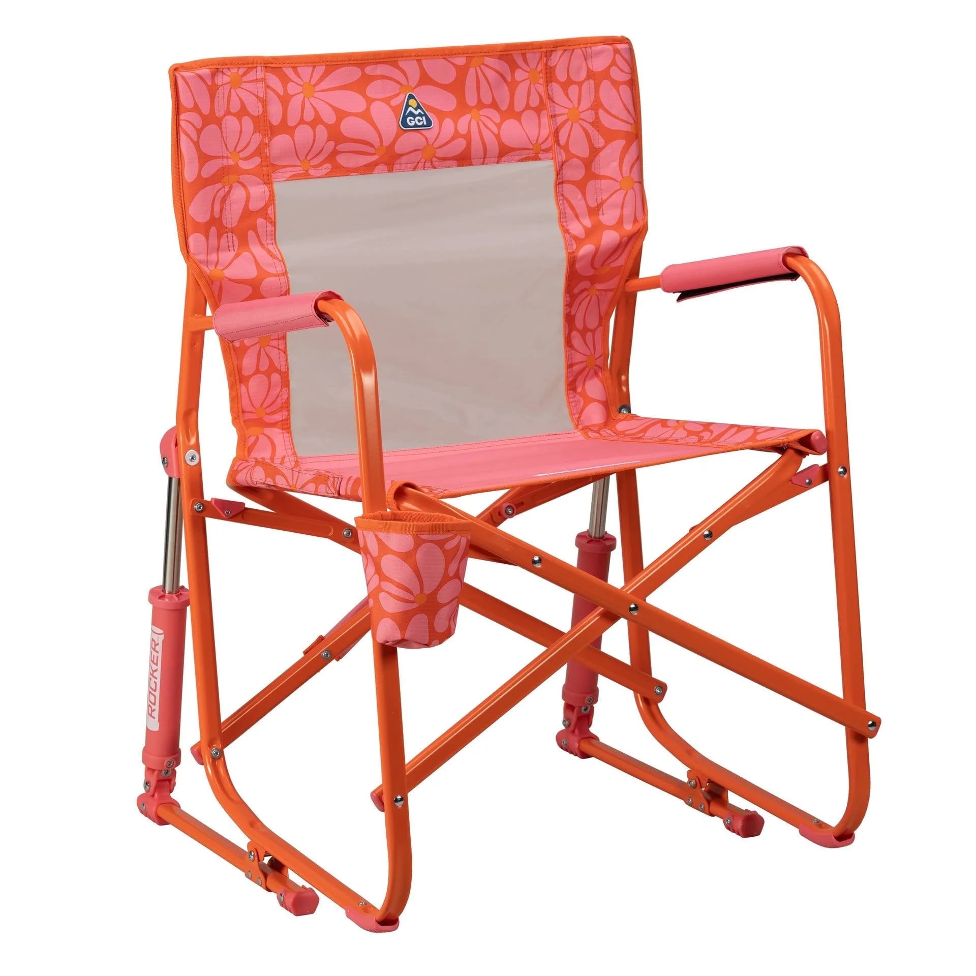 GCI Outdoor Freestyle Rocker Foldable Rocking Camp Chair, Orange Floral | Walmart (US)