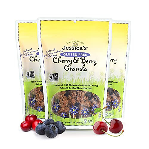 Jessica’s Natural Foods - Gluten-Free Cherry & Berry Granola made with dried cherries, blueberries and cranberries, Non-GMO, no artificial flavors or preservatives, 11oz (Pack of 3) | Amazon (US)