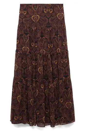 MANGO Milano Print Maxi Skirt in Brown at Nordstrom Rack, Size Medium | Nordstrom Rack