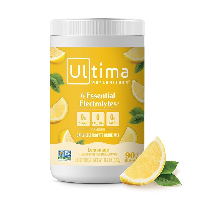 Ultima Replenisher Daily Electrolyte Powder Drink Mix – Sugar Free – Lemonade, 90 Servings ... | Amazon (US)