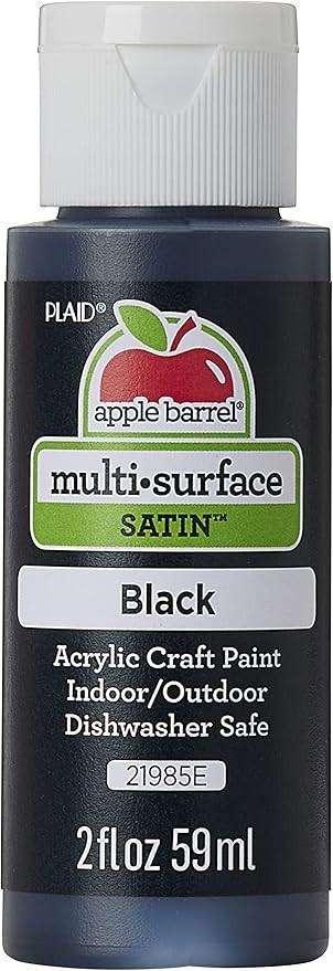 Apple Barrel Multi Surface Acrylic Paint, 2 oz, Black 2 Fl Oz | Amazon (US)
