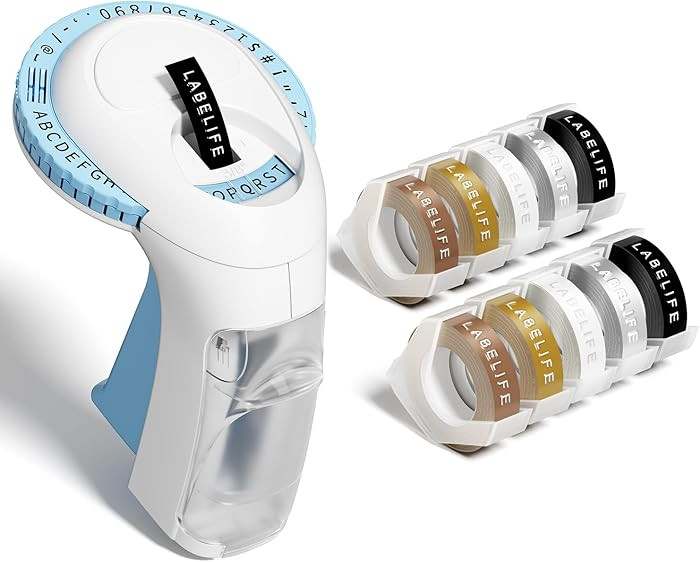 Labelife Embossing Label Maker Machine with Tapes,Omega S Vintage Embossed Label Maker,Retro Embo... | Amazon (US)