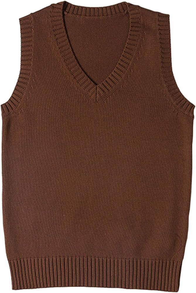 ZUEVI Women's Sweater Vest Classic V Neck Uniform Pullover Knitwear Tops Sleeveless Knitted Sweat... | Amazon (US)