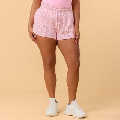 Blogilates Women's Mommy & Me Marshmallow Dolphin Shorts - Pink Floral Print 1X | Target