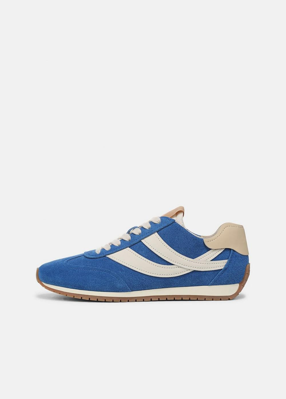 Women's Oasis Suede & Leather Runner Sneaker, Blue/flax, Size 5 Vince | Vince LLC
