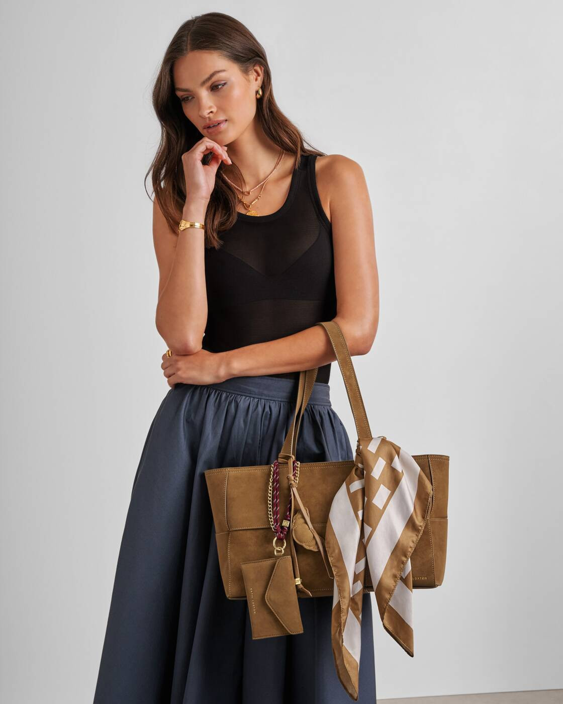 Taya Hand Woven Suedette Tote Bag in Caramel | Katie Loxton Ltd. (UK)