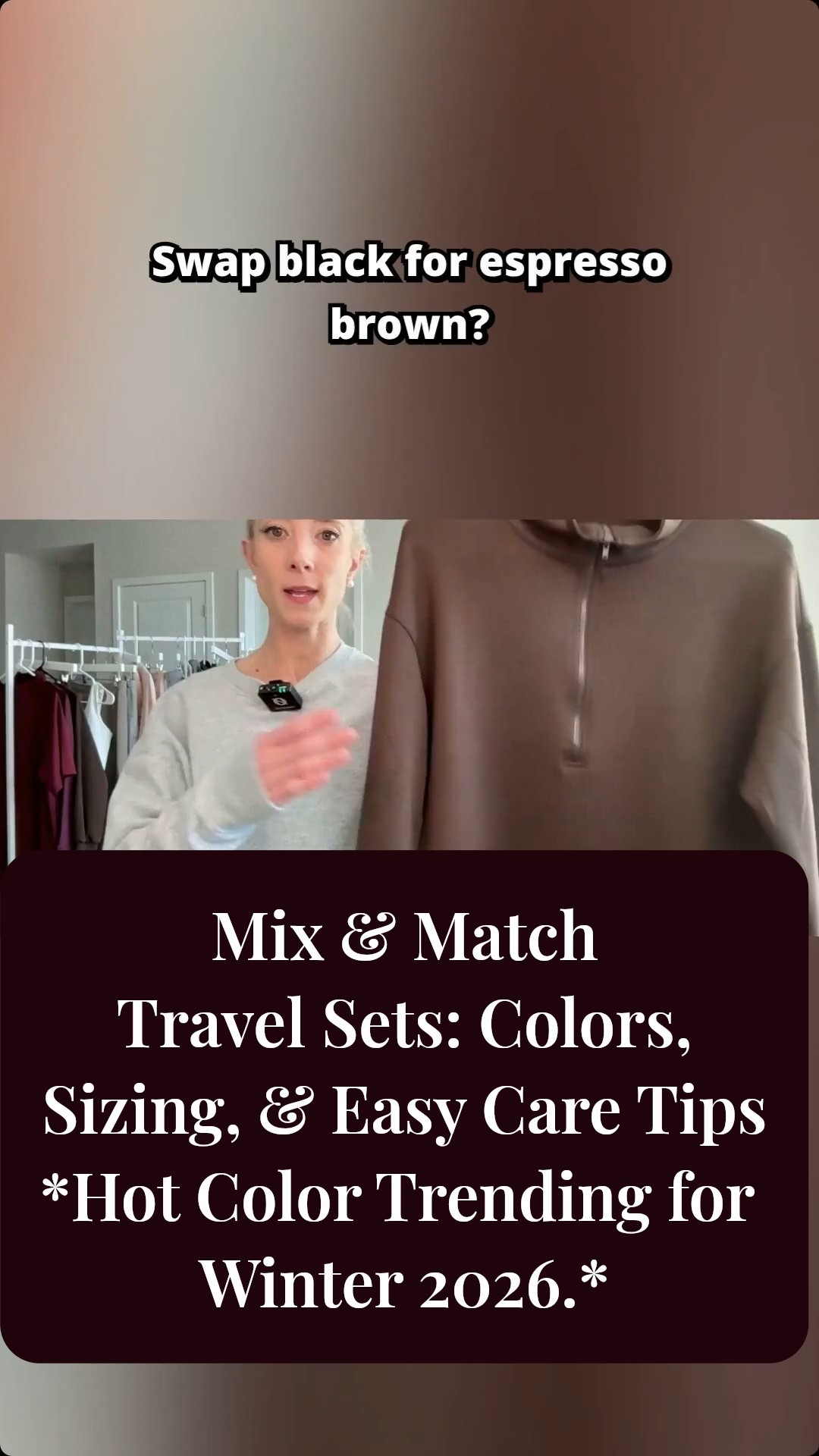 Swap Black For Chocolate Brown! Why Espresso Brown Is The Chic Winter Wardrobe Staple & How To Style It!
Mix And Match Travel Sets: Colors, Sizing & Easy Care Tips

Espresso brown is softer than black and instantly elevates fall outfits. I love how these mix-and-match sets travel well, photograph beautifully, and are easy to care for.
LTK Finds Under $50 | LTK Seasonal | LTK Travel Style
🤎 Shop my LTK for espresso-toned sets and comment if you want help choosing shades or sizing.#LTKGRWM Live on Amazon live

#LTKSeasonal #LTKTravel #LTKgrwm