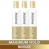 Pantene, Mousse, Maximum Hold, Pro-V, Humidity Resistant, 6.6 Ounce (Pack of 3) | Amazon (US)