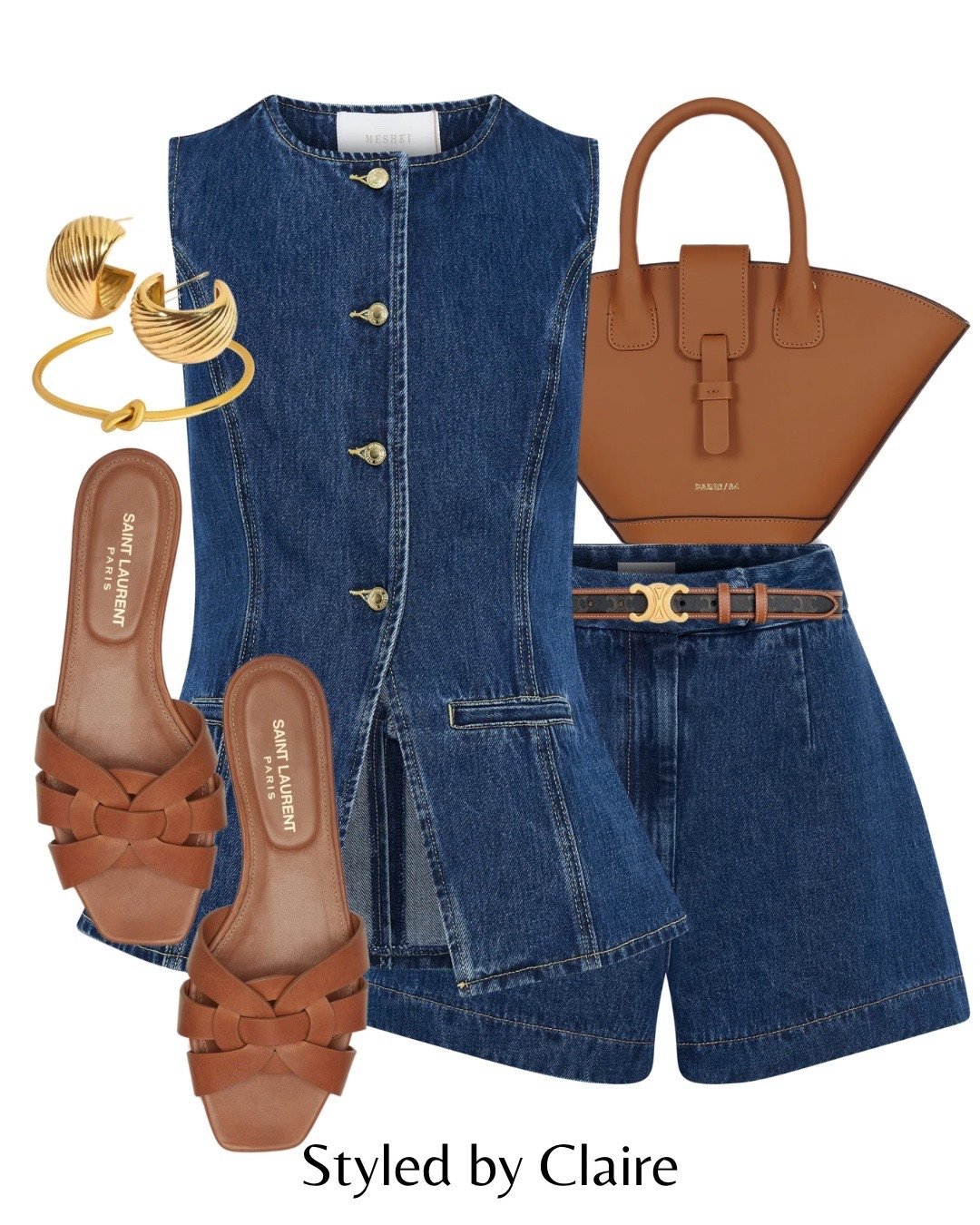 DOUBLE DENIM SET ON SALE❤️‍🔥
Tags: meshki waistcoat structured button down gold shorts high waist leather paris64 leather mini bag chic women’s old money saint Laurent cross sandals Zara dupes Celine belt fashion spring city break inspo outfit ideas capsule wardrobe elevated basics trending viral co-ord

#LTKSpringSale #LTKSeasonal #LTKootd