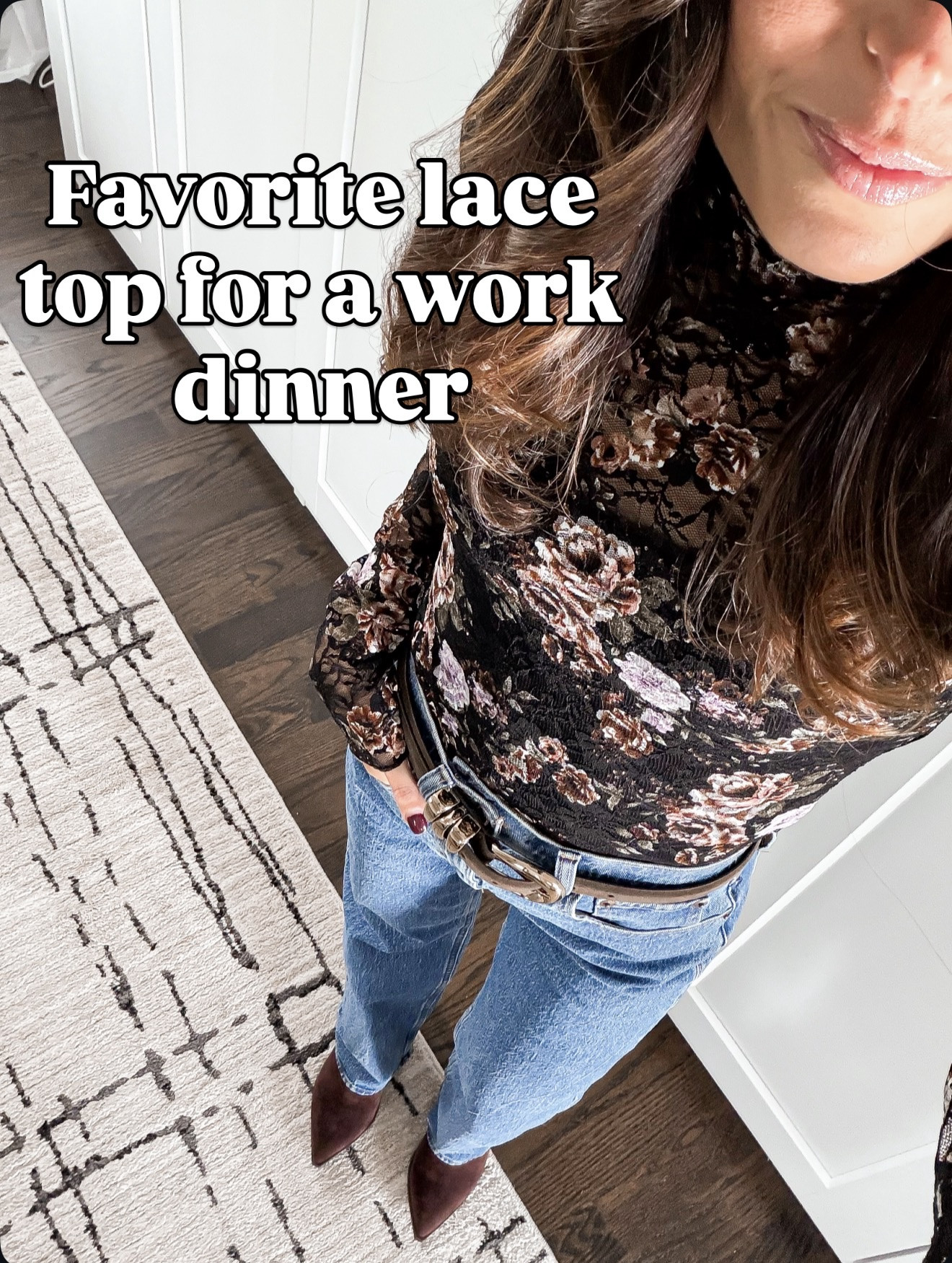 The prettiest lace top for a work dinner or night out ✨ The pattern, the fit… obsessed. Wearing size small. Oh and it’s only $11!! 

#LTKGiftGuide #LTKHoliday #LTKOver40