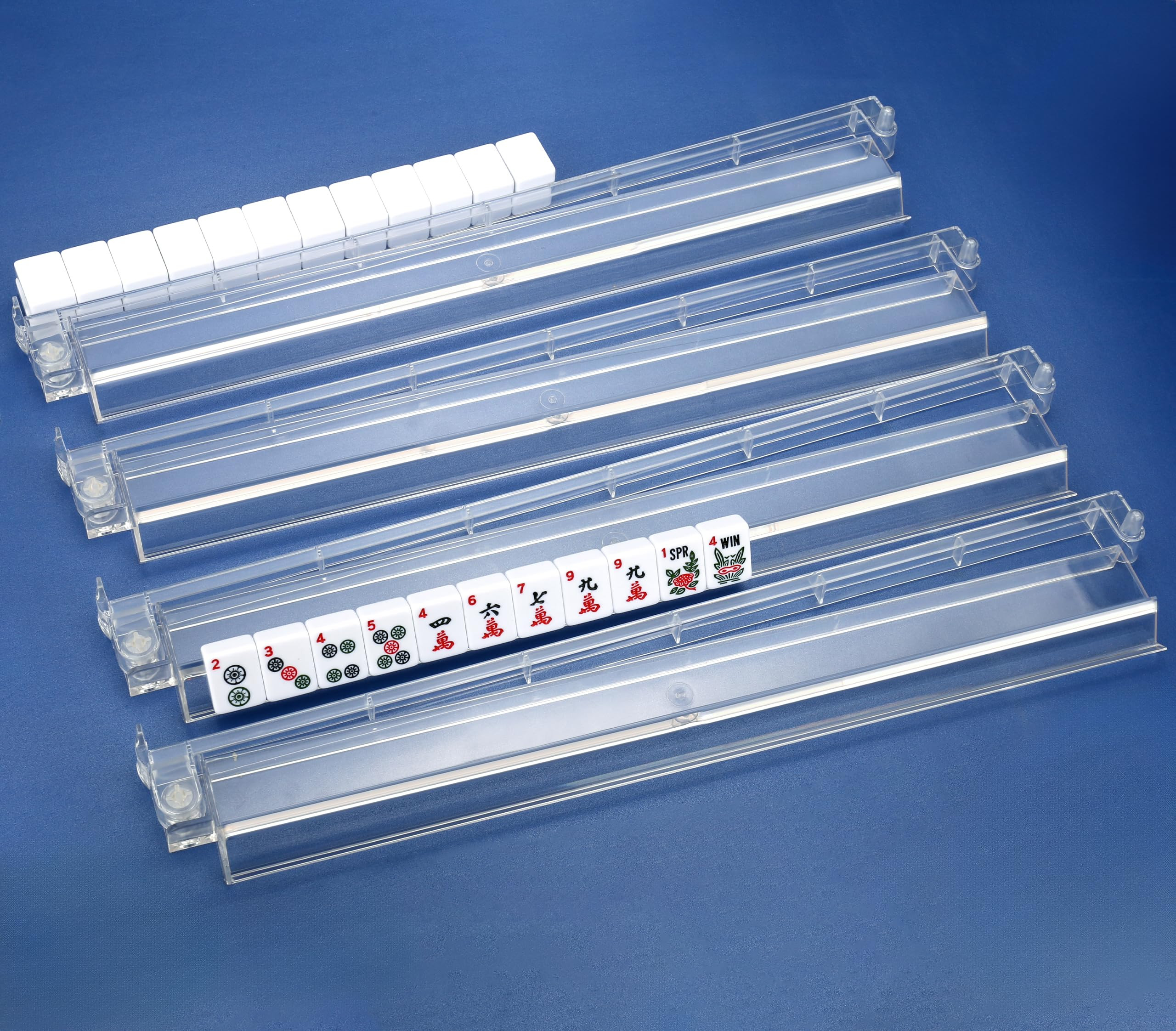 Mahjong Racks with Pushers, Convenient Rotating One-Piece Mahjong Rack and Multiplayer, Transpare... | Amazon (US)