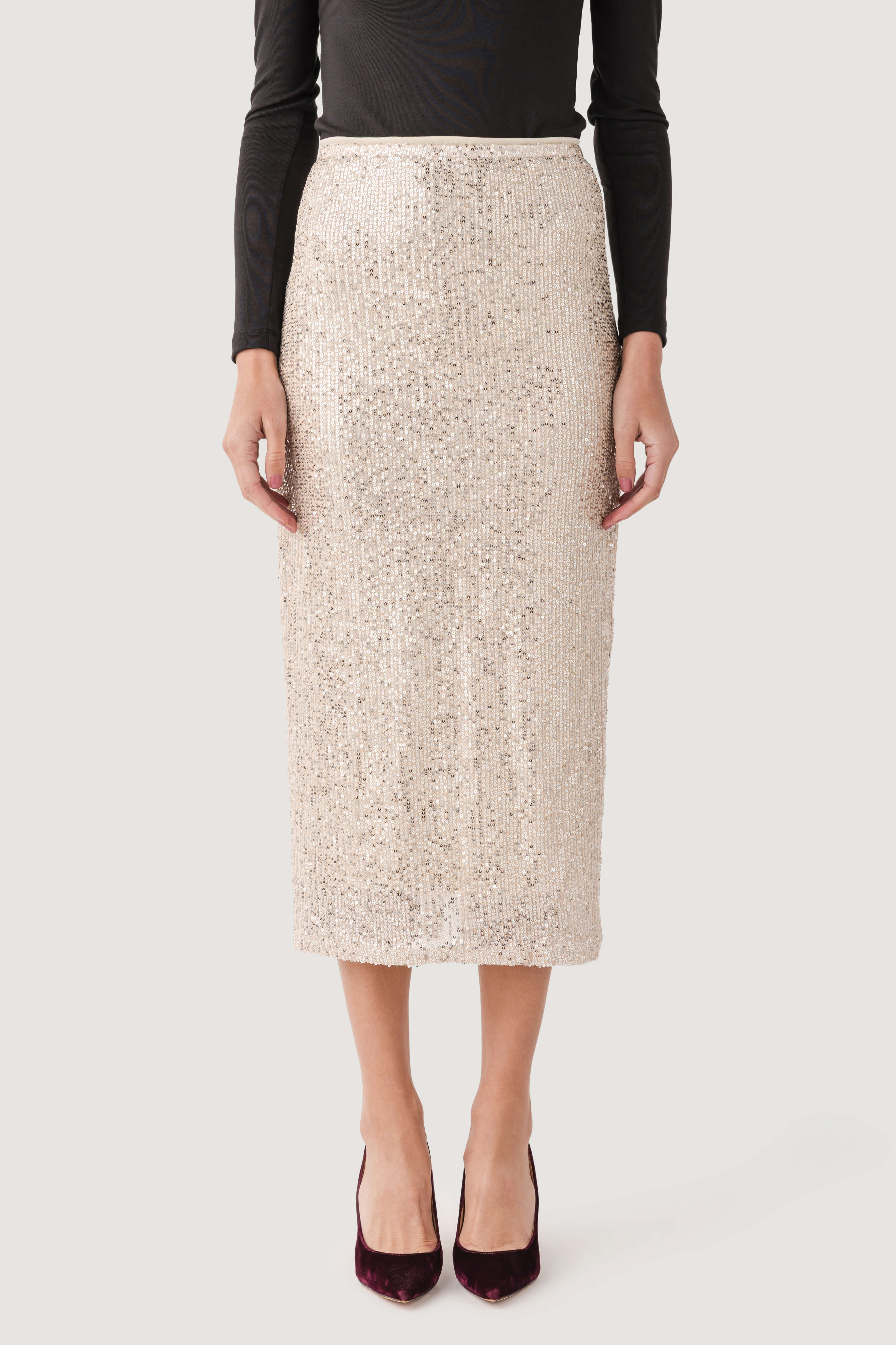 Hem & Thread Sequin Maxi Skirt | Social Threads