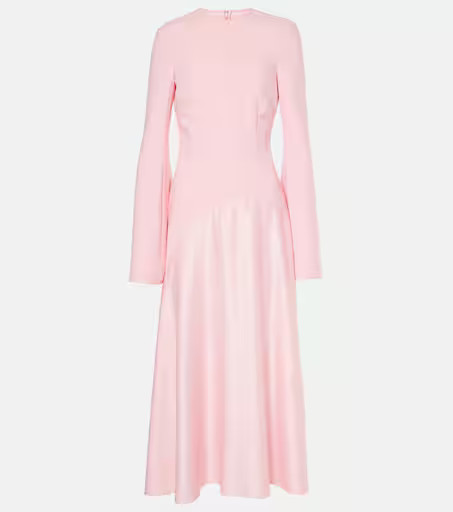 Gaia crêpe and satin midi dress | Mytheresa (US/CA)