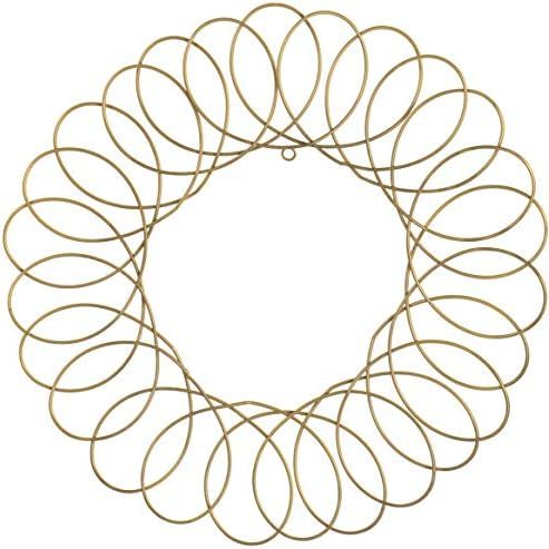 Red Co. Old Gold Metal Wreath - Wall Mount Christmas Card Holder - 17" Dia | Amazon (US)