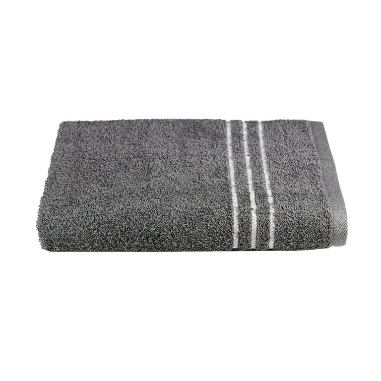 Mainstays Soft & Plush Cotton Adult Bath Towel, Gray | Walmart (US)