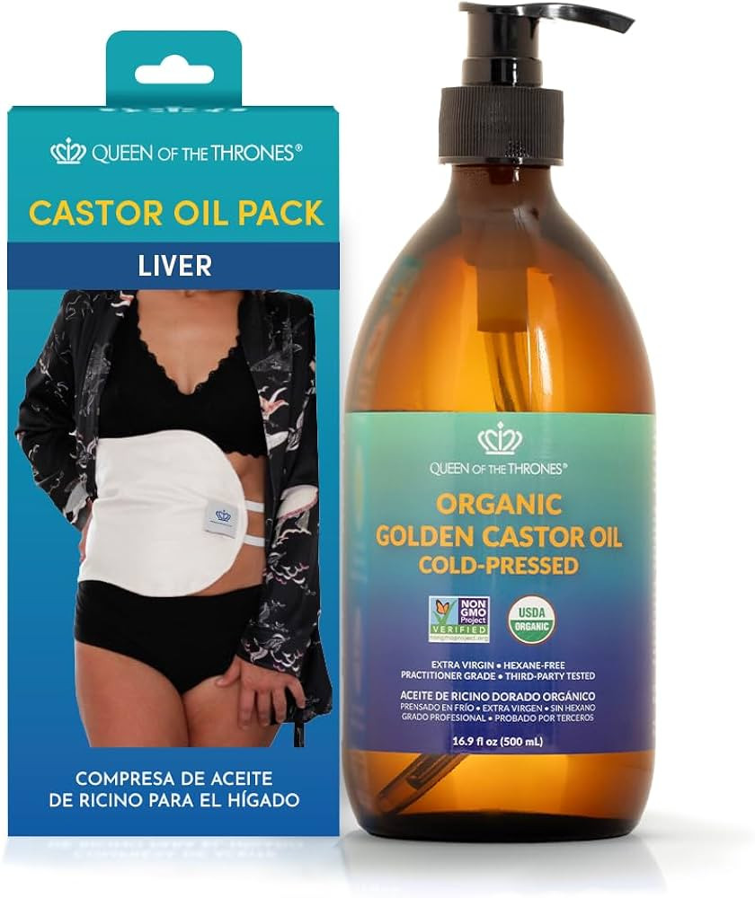 QUEEN OF THE THRONES Castor Oil Pack for Liver Kit - Heatless, Less-Mess, Reusable - Organic Cott... | Amazon (CA)