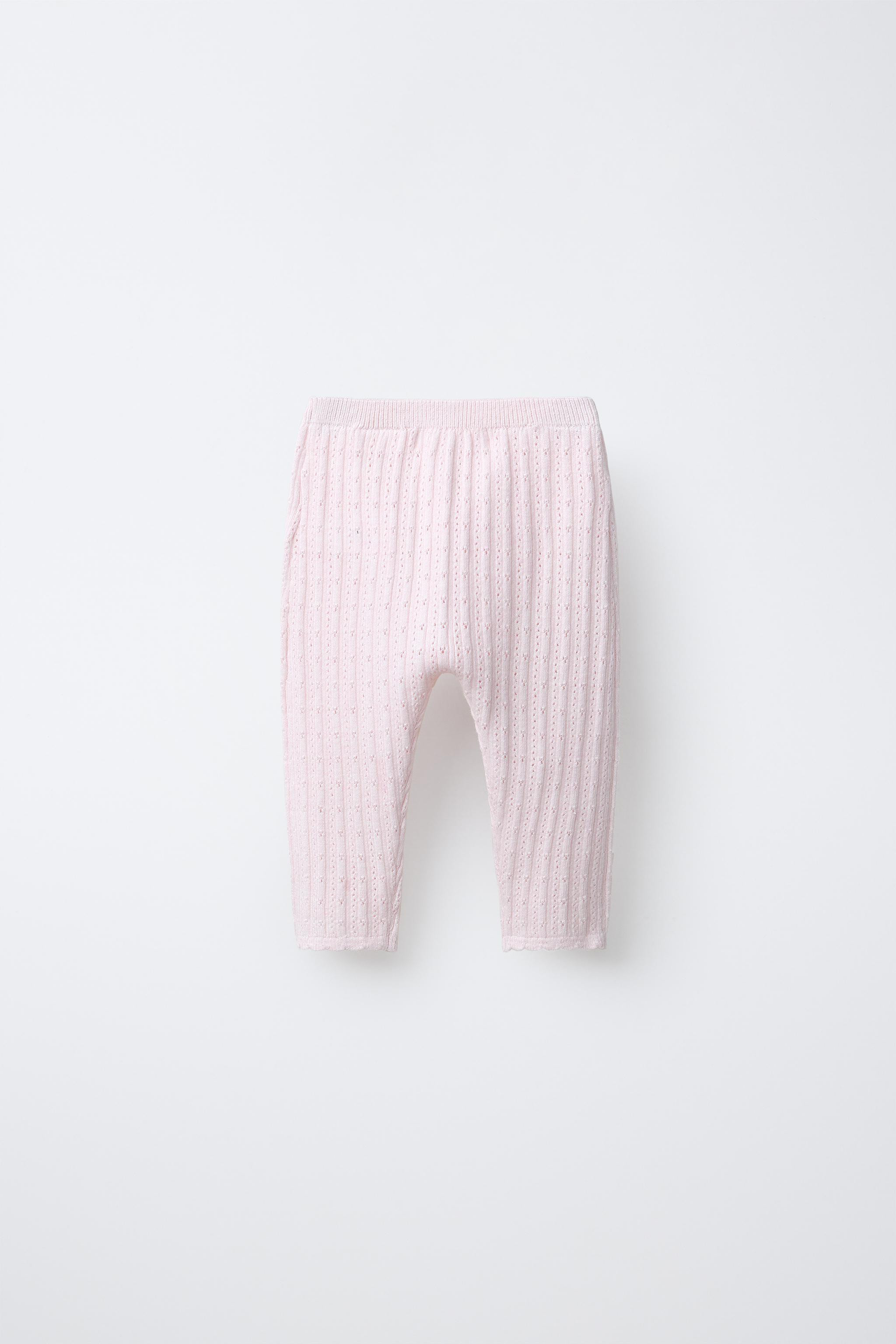 Openwork knit leggings with elastic waistband. | Zara US