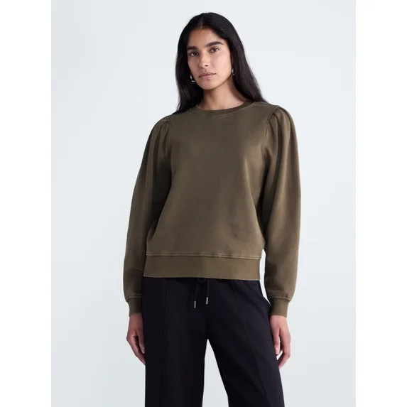 Scoop Women’s and Women's Plus Pleat Shoulder Sweatshirt, Sizes XS-4X | Walmart (US)