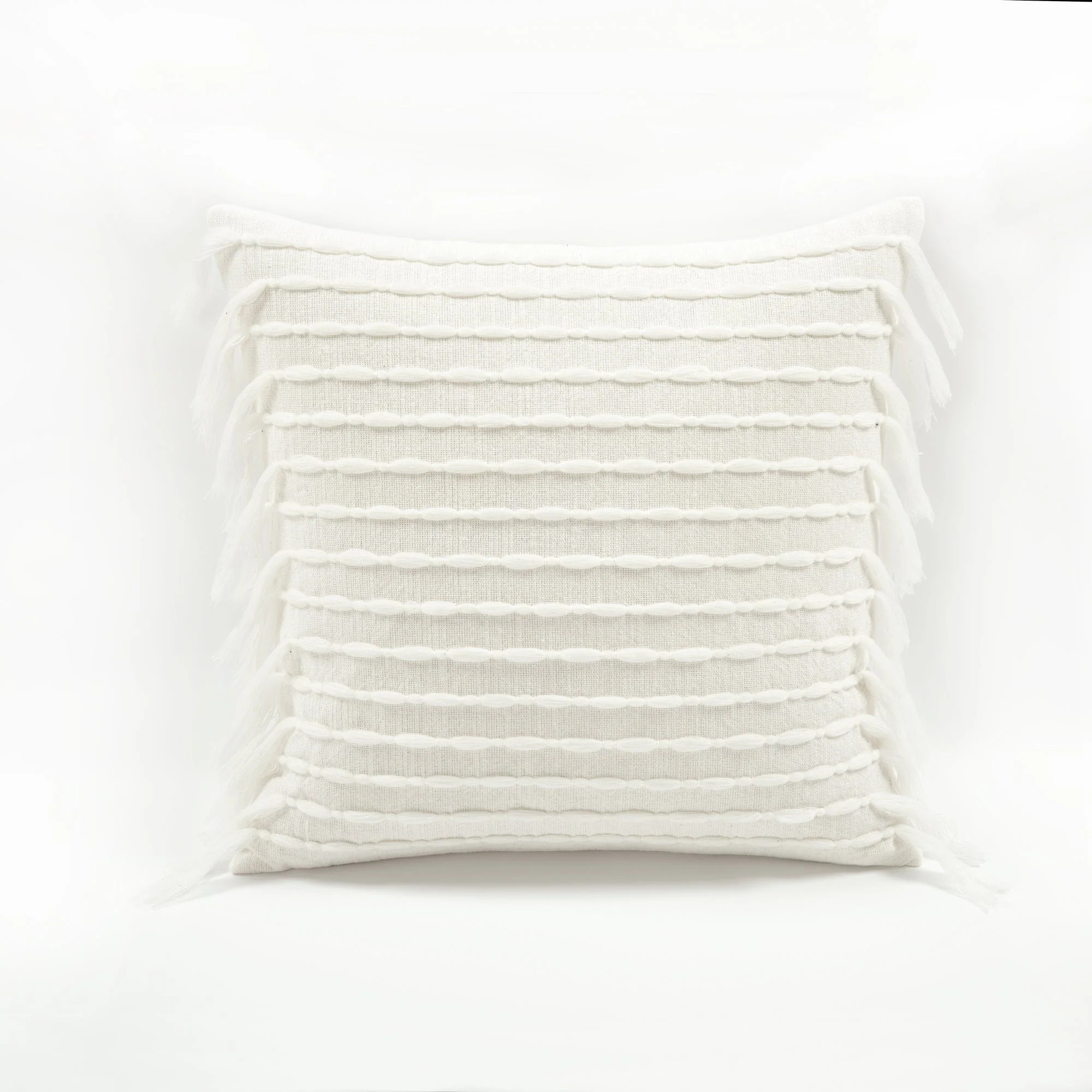 Linear Tassel Cotton Decorative Pillow Cover | Shop Simon