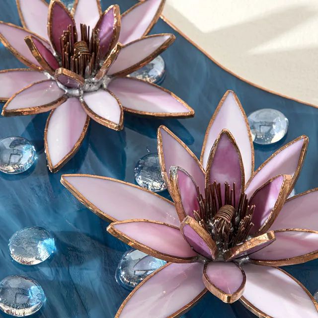 Stained Glass Water Lily Sculpture | UncommonGoods