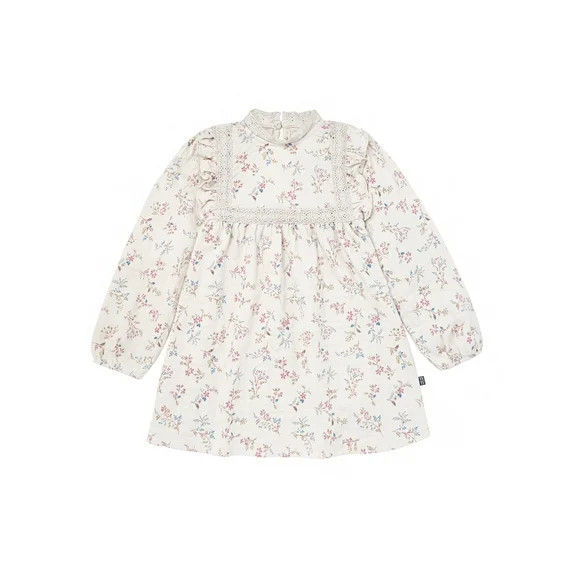 Modern Moments by Gerber Toddler Girl Ruffled Dress with Crochet Lace Detail, Sizes 12M-5T - Walm... | Walmart (US)