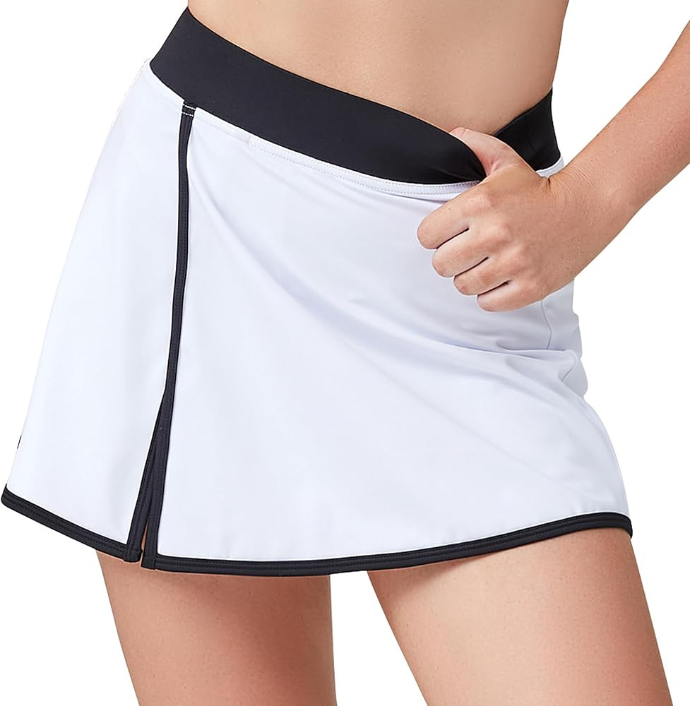 Move With You Women's Tennis Golf Skirts with Pockets Inner Shorts for Athletic Skorts Sports Run... | Amazon (US)