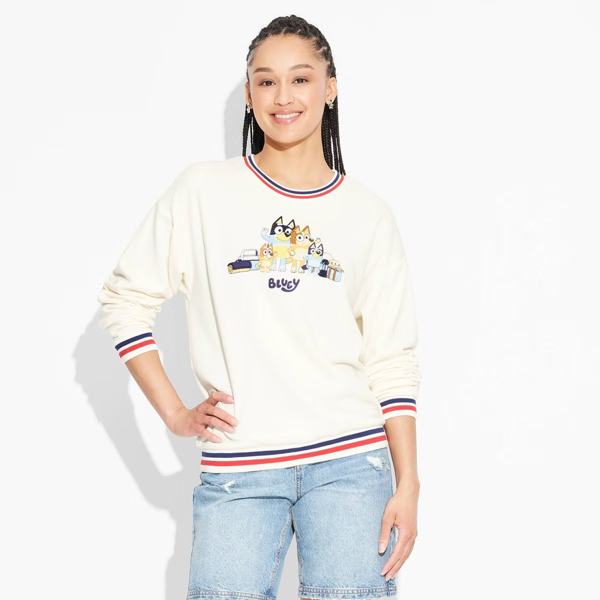 Women's Bluey Camper Graphic Sweatshirt - Off-White | Target