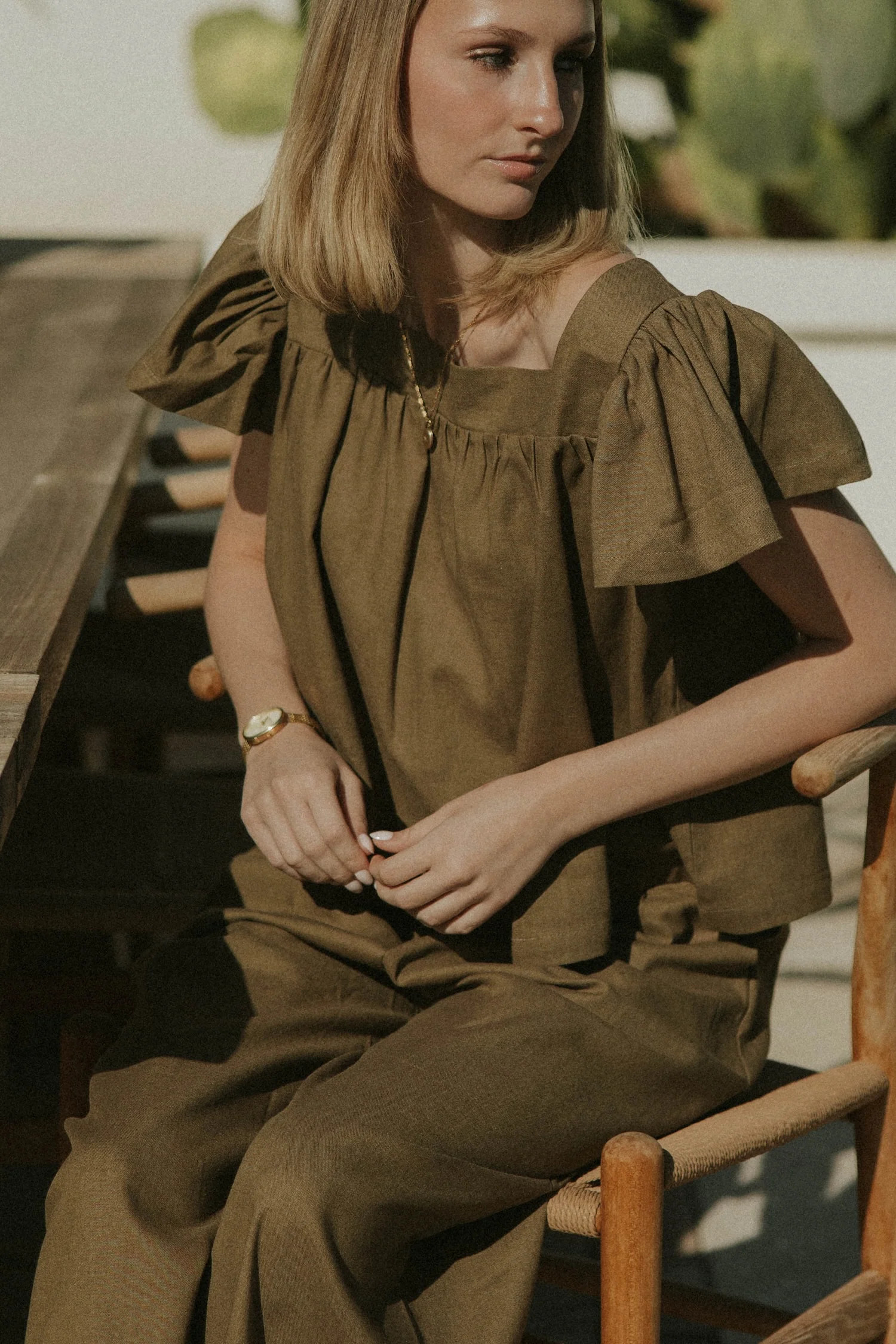 Meadow Top In Olive | Olive Green Blouse | Altair The Label