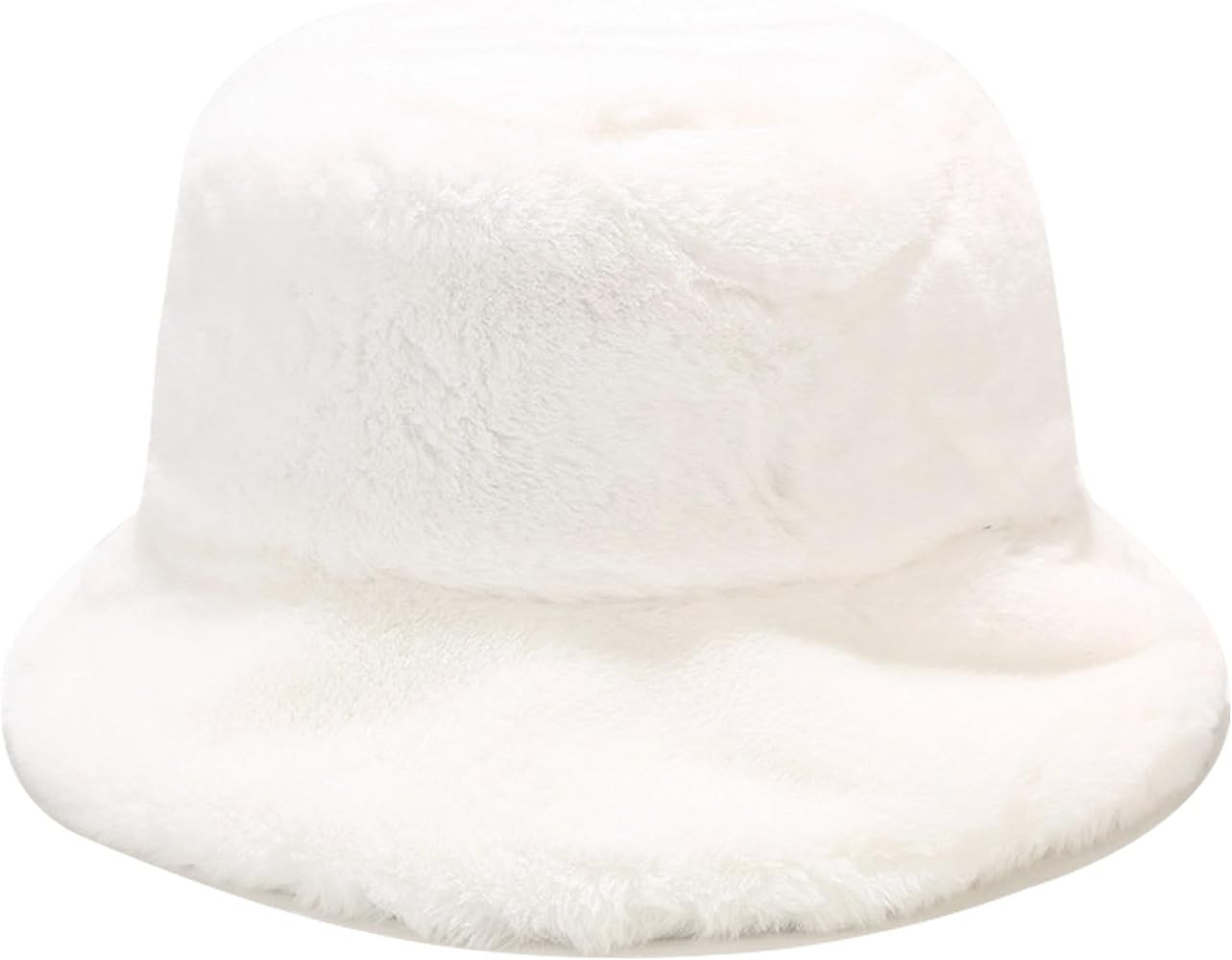 Umeepar Winter Faux Fur Fuzzy Bucket Hat Fluffy Warm Hat for Women Men | Amazon (US)
