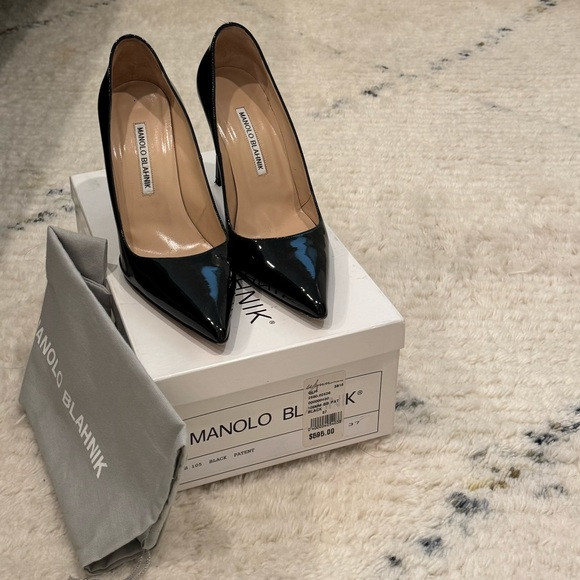 Manolo Blahnik Black Patent Pointy Heels | Poshmark